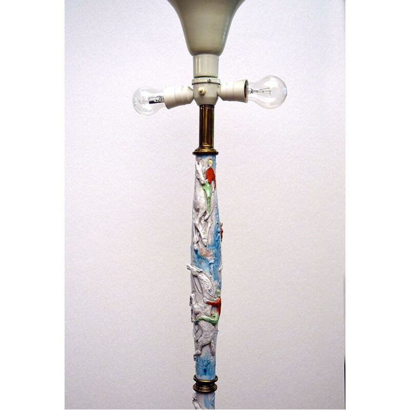 Vintage Albisola ceramic floor lamp 1950s