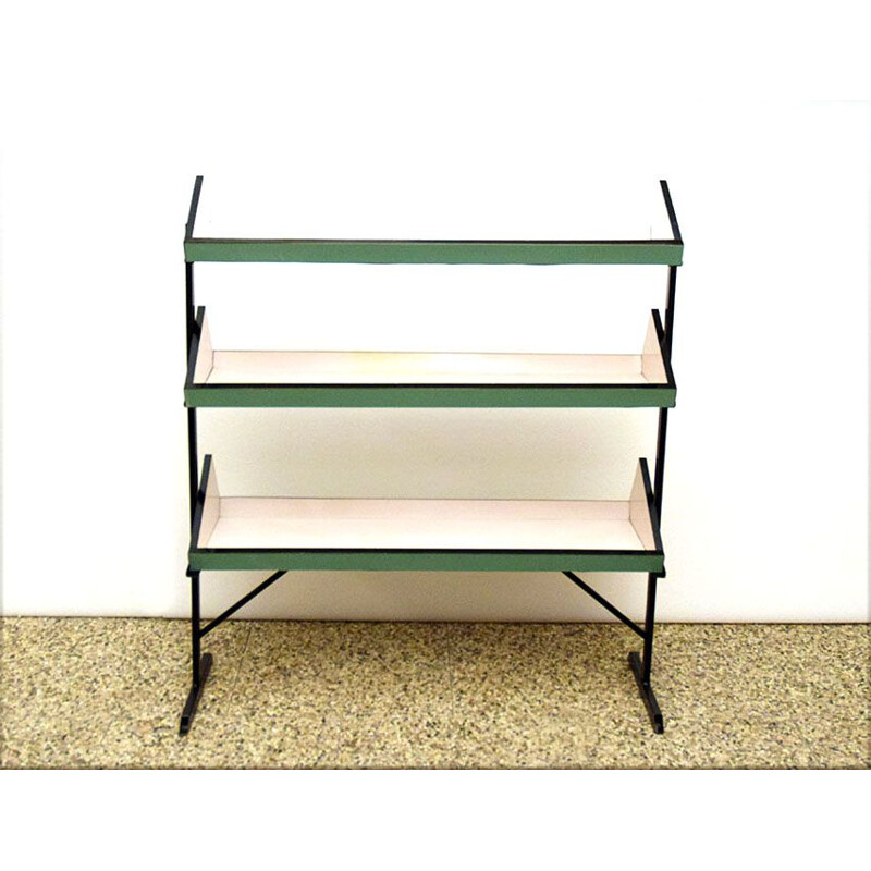 Vintage Bookshelf in colored formica, Italian 1950s