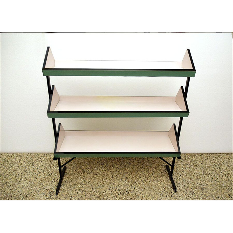 Vintage Bookshelf in colored formica, Italian 1950s