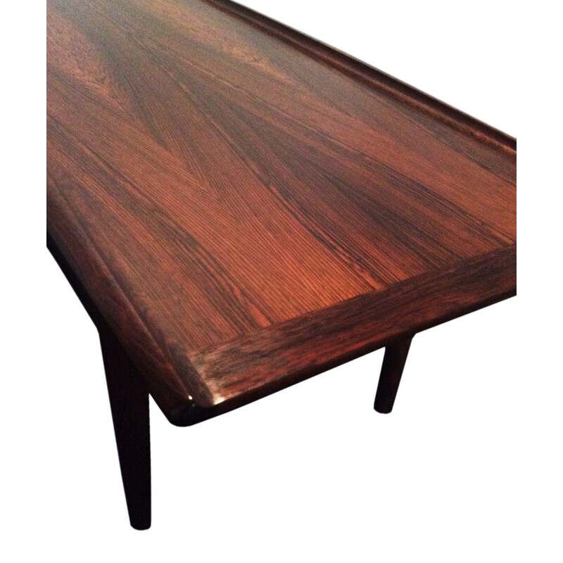 Scandinavian coffee table in Rio rosewood, Grete JALK - 1950s