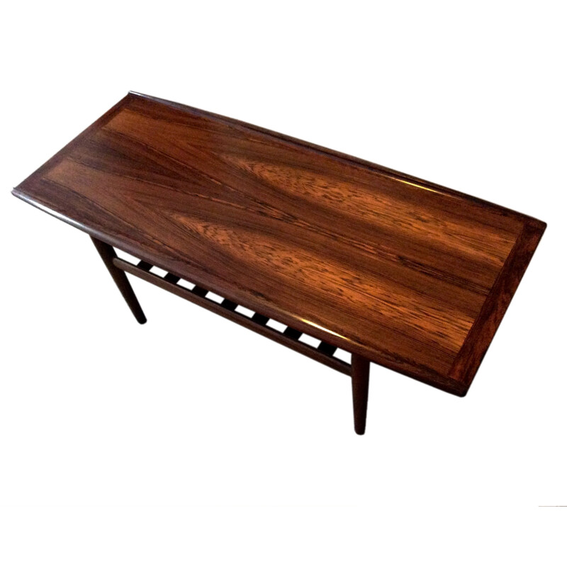 Scandinavian coffee table in Rio rosewood, Grete JALK - 1950s