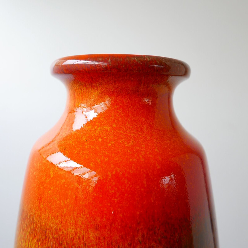 Vintage Orange Ceramic Vase, German 1960s