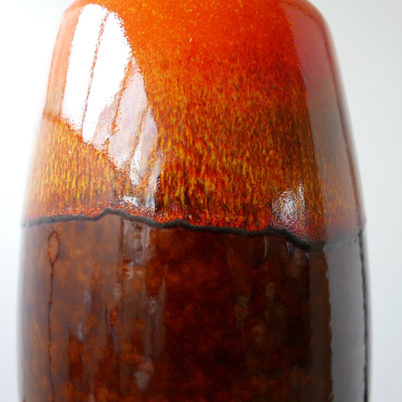 Vintage Orange Ceramic Vase, German 1960s