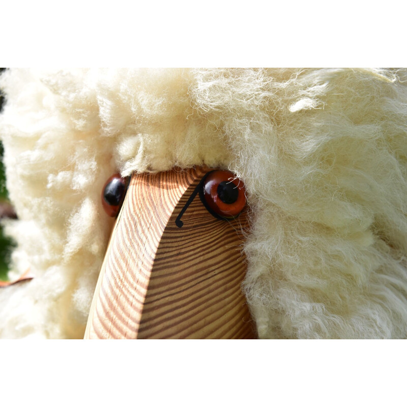 Pair of vintage Wool Sheeps Sculpture by Hans-Peter Krafft for Meier Germany