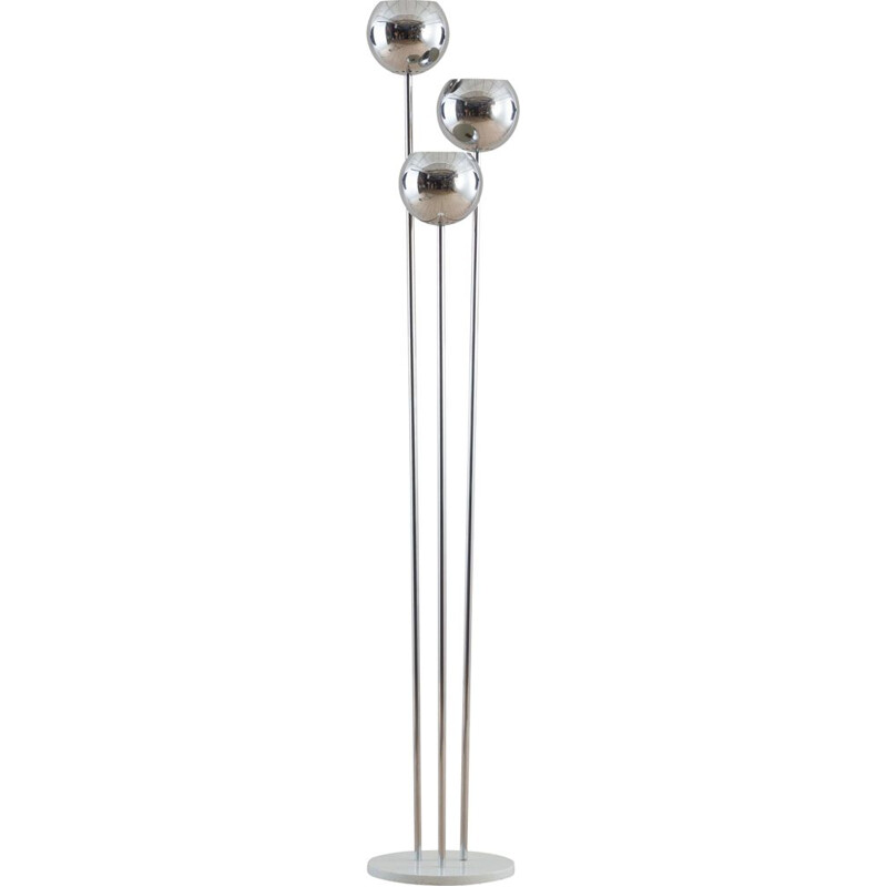 Vintage chrome floor lamp by Goffredo Reggiani, Italian 1970s