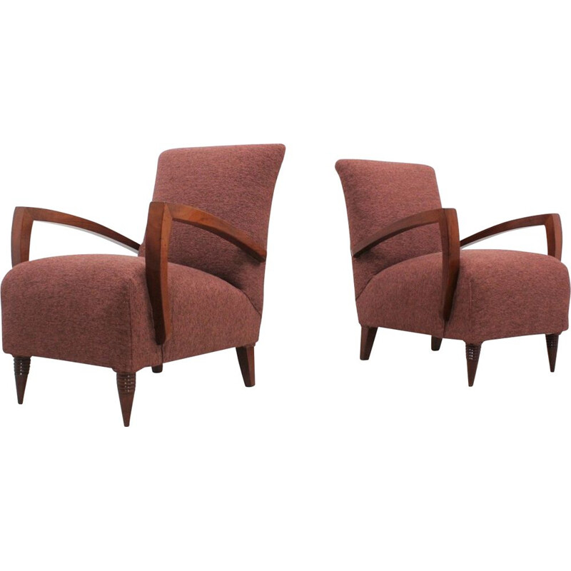 Pair of vintage art deco armchairs by Pierluigi Colli 1940s