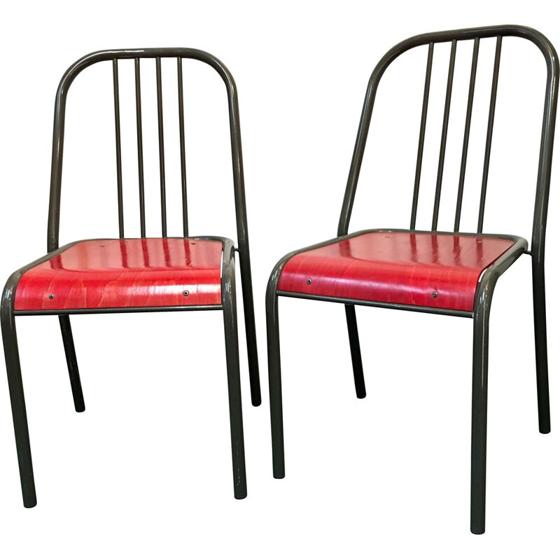 Paire de chaises vintage industrielles 1980