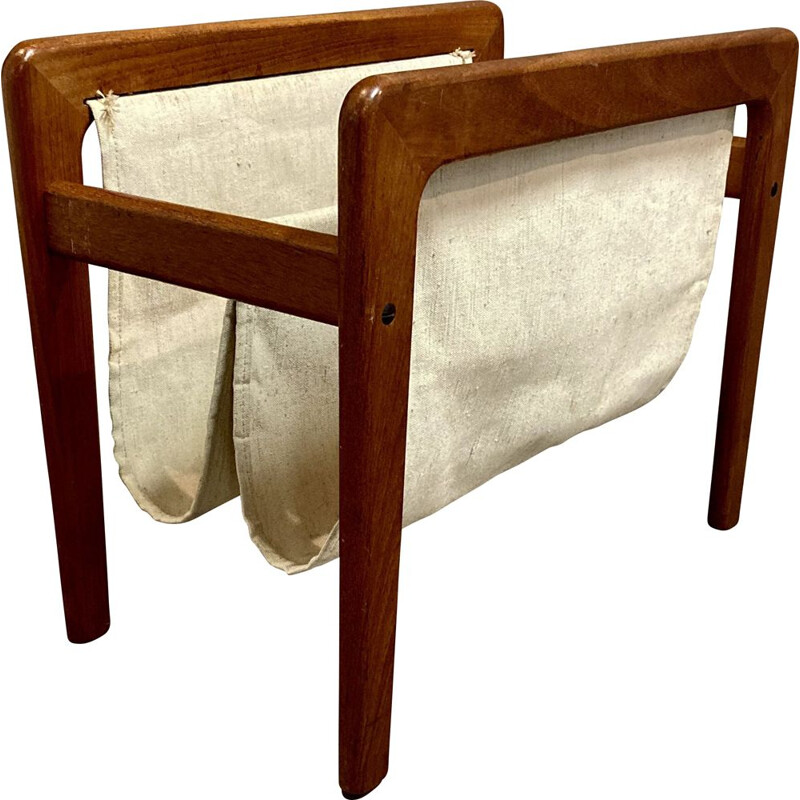 Vintage teak magazine rack, Scandinavian 1950s