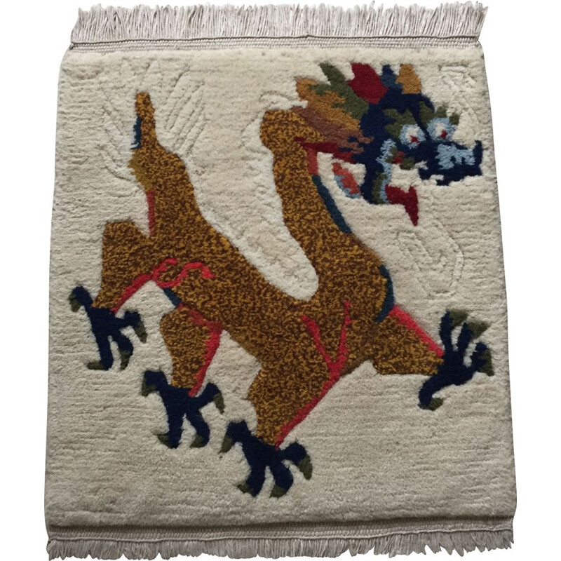 Vintage Gragon rug with Tibetan 1960s