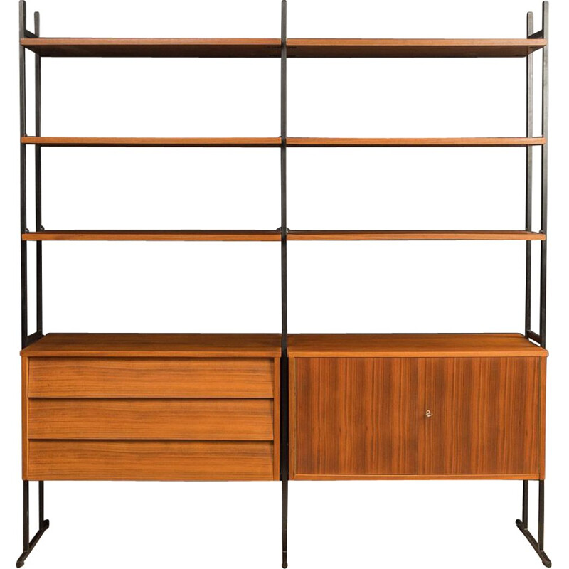 Vintage walnut Wall Unit, Germany 1960s