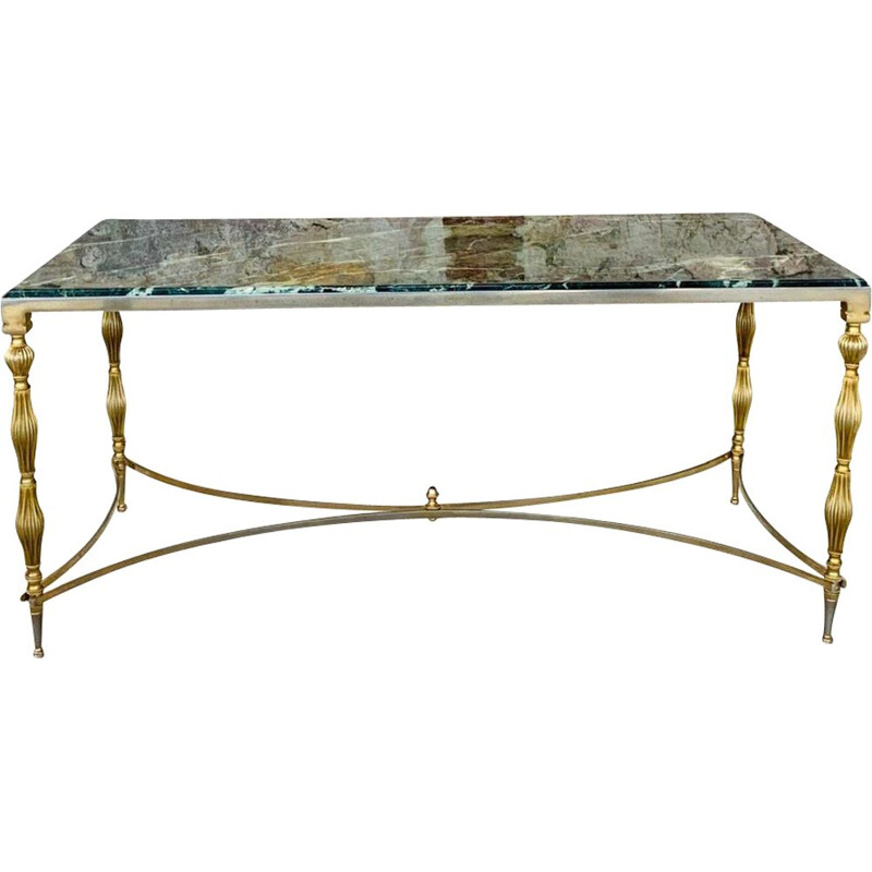 Vintage green marble coffee table 1950s