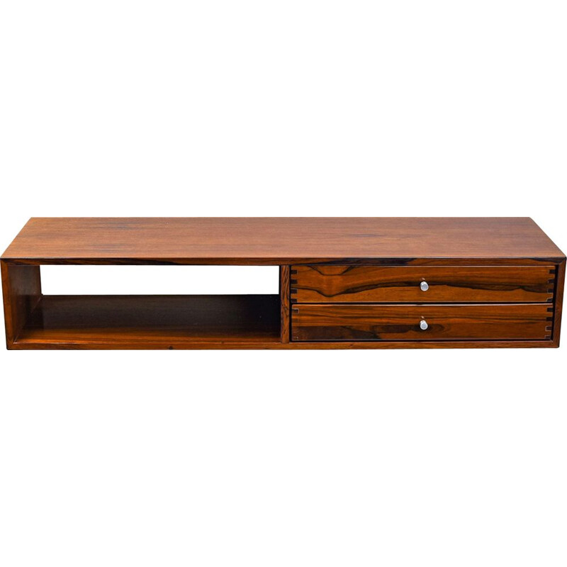 Lagre vintage wall console 132 in rosewood by Kai Kristiansen, Denmark 1950s