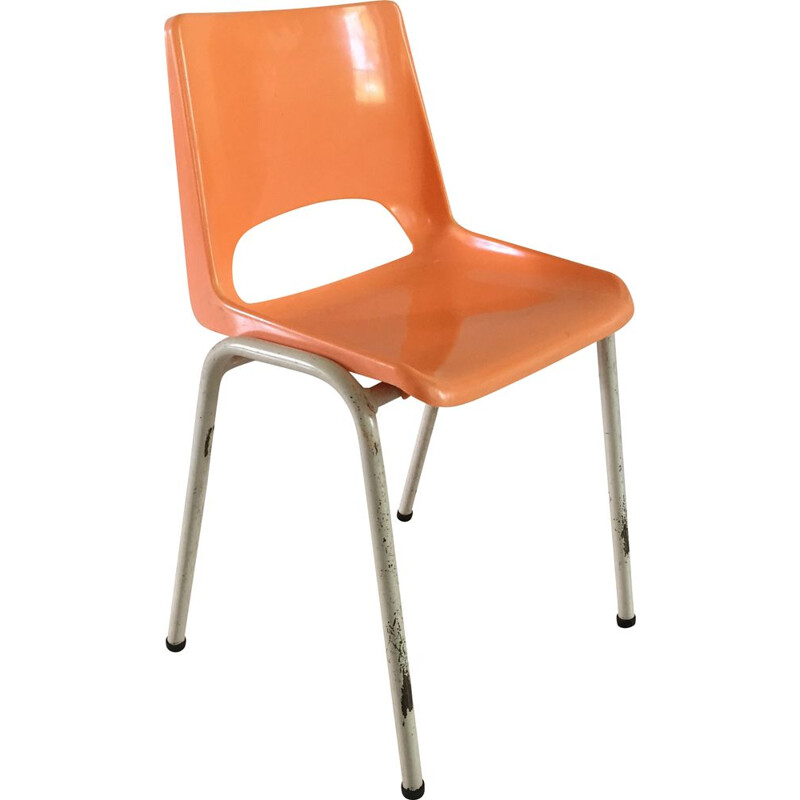 Chaise vintage ecoles pour enfant orange