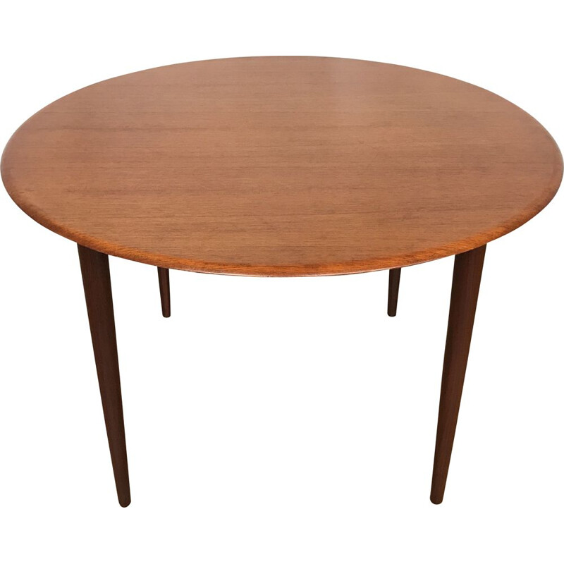 Vintage round teak table, Scandinavian 1960s