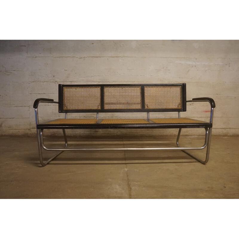 Vintage Tubular Steel Bench from Fritz Hansen, 1930s