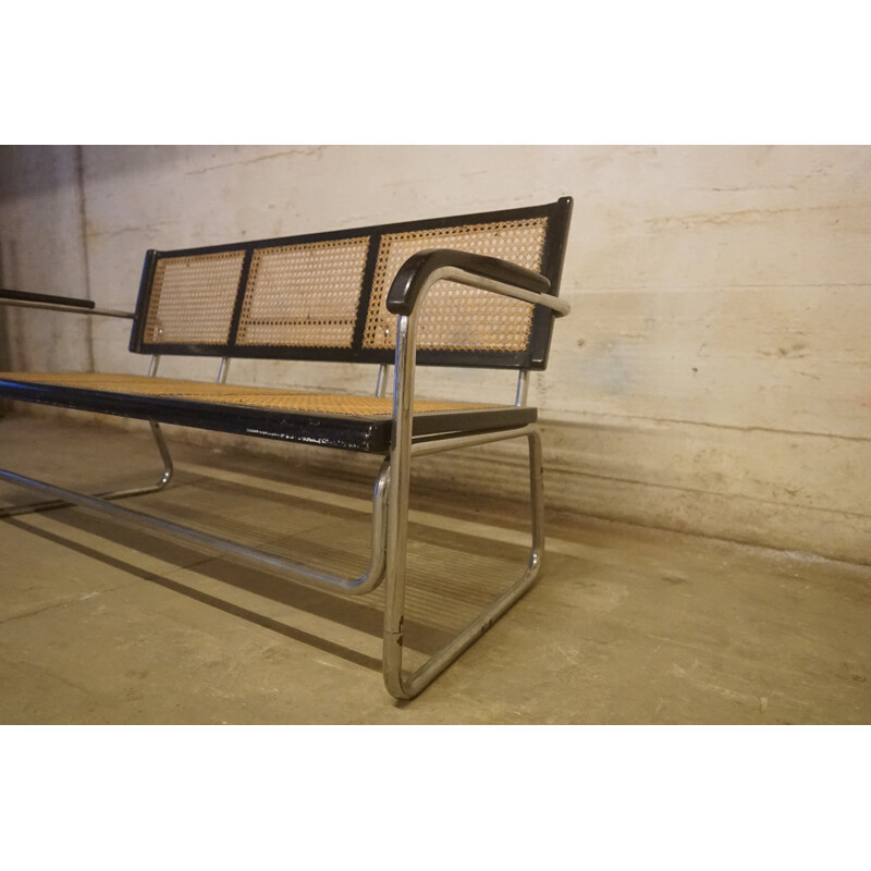 Vintage Tubular Steel Bench from Fritz Hansen, 1930s