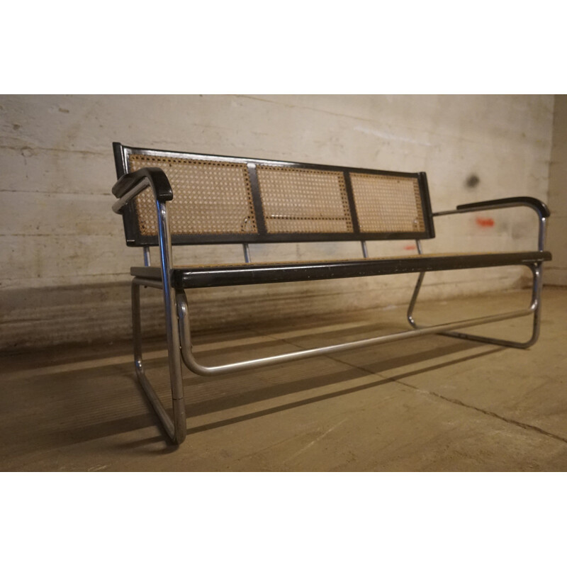 Vintage Tubular Steel Bench from Fritz Hansen, 1930s