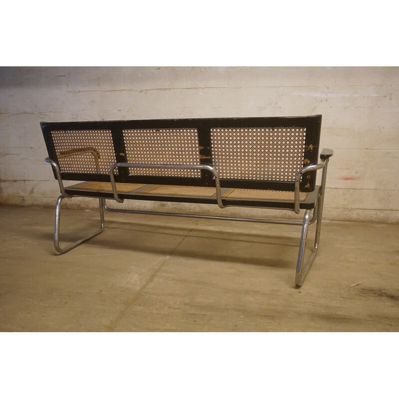 Vintage Tubular Steel Bench from Fritz Hansen, 1930s