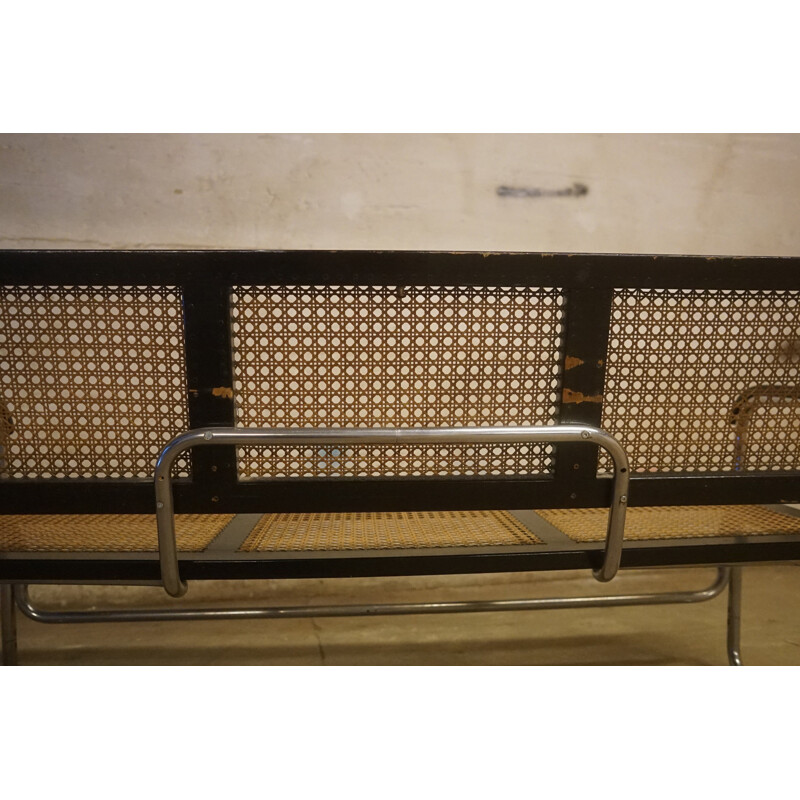 Vintage Tubular Steel Bench from Fritz Hansen, 1930s