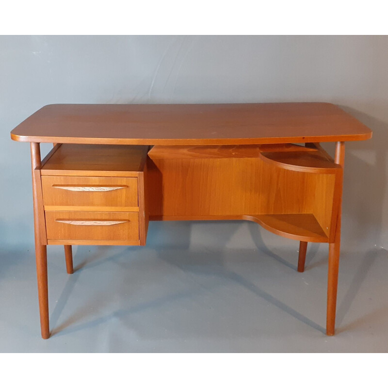 Vintage teak desk by Gunner Nielsen for Tibergaard, Denmark 1960