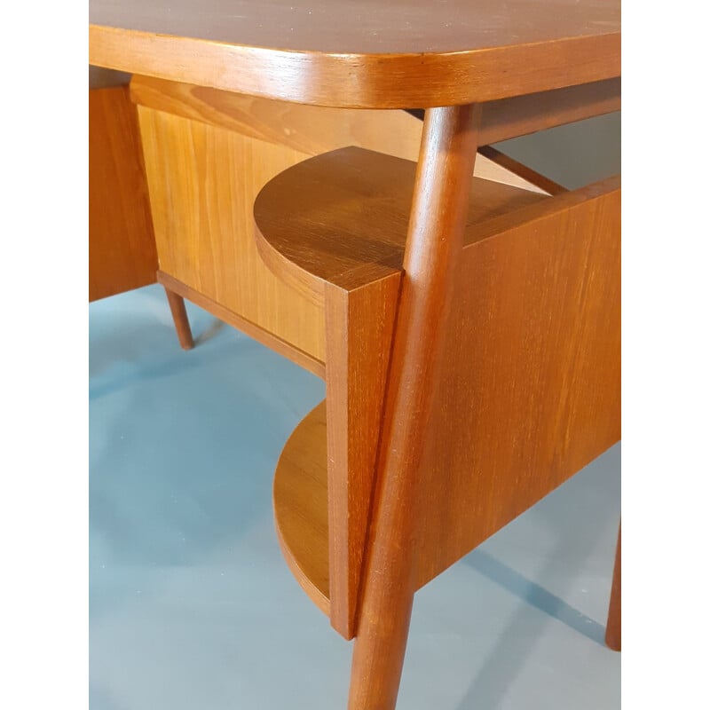 Vintage teak desk by Gunner Nielsen for Tibergaard, Denmark 1960