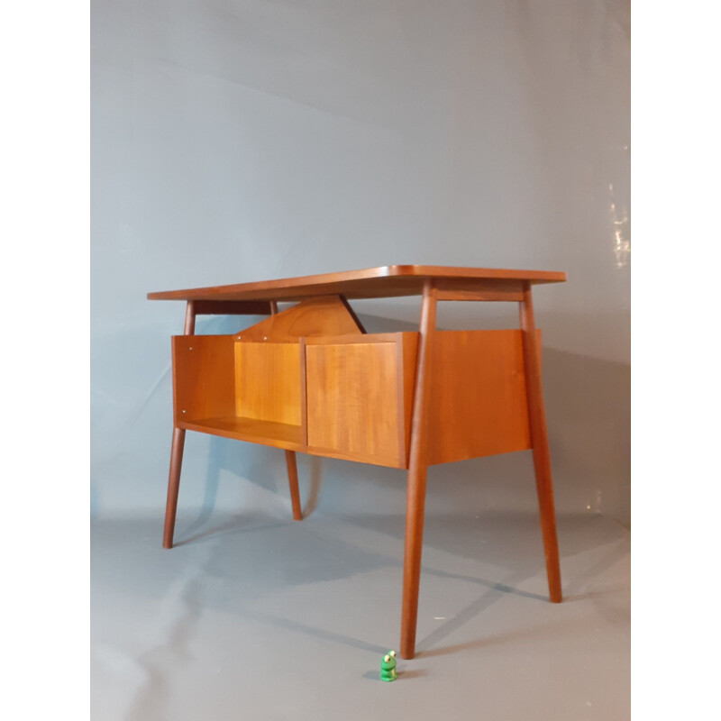Vintage teak desk by Gunner Nielsen for Tibergaard, Denmark 1960