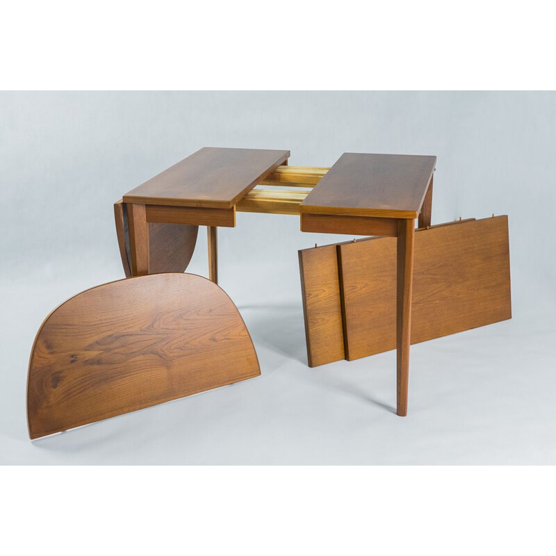 Table vintage en Teck à extensions par VEJLE, Danemark 1960