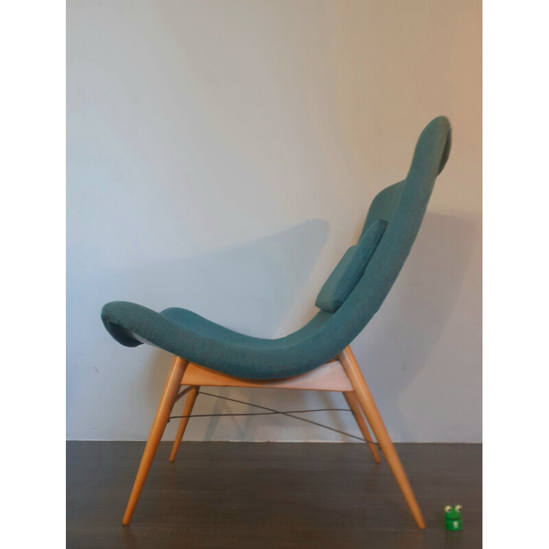 Vintage Navratil armchair by Česky Nabytek Czechoslovakian 1950