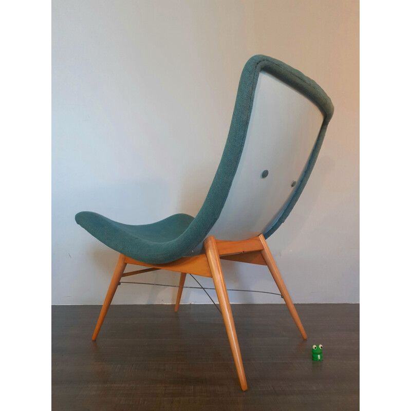 Vintage Navratil armchair by Česky Nabytek Czechoslovakian 1950