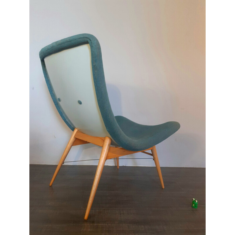 Vintage Navratil armchair by Česky Nabytek Czechoslovakian 1950