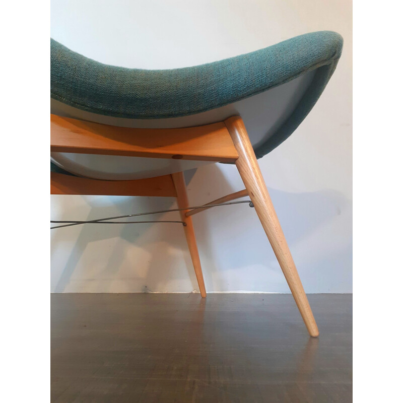 Vintage Navratil armchair by Česky Nabytek Czechoslovakian 1950