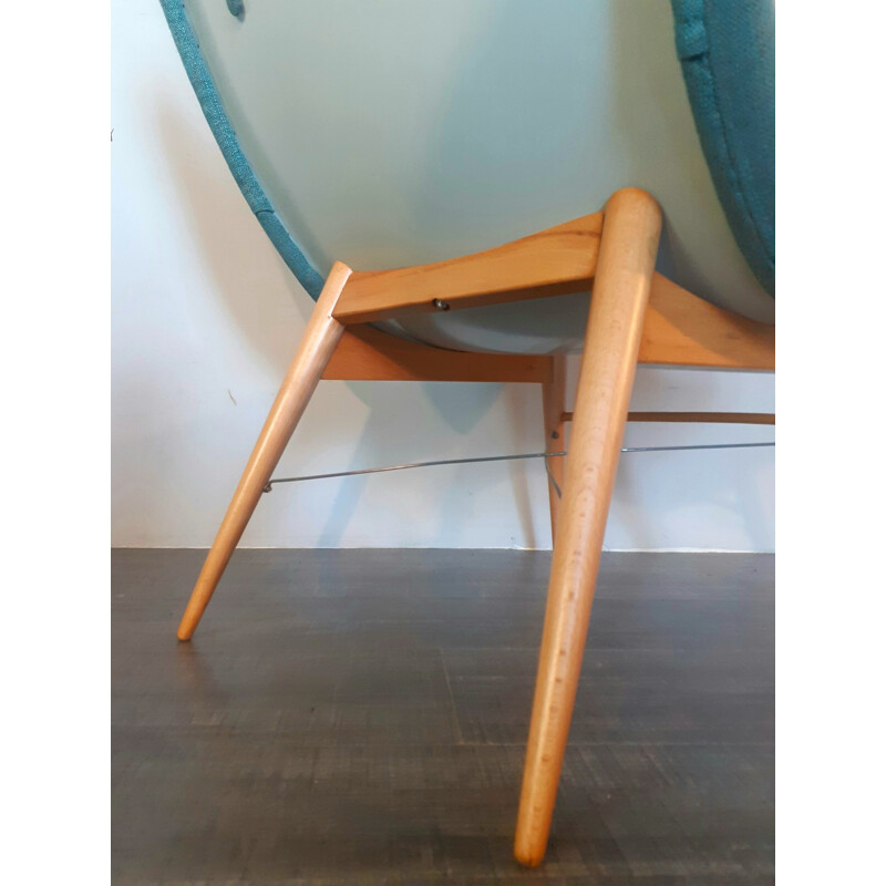 Vintage Navratil armchair by Česky Nabytek Czechoslovakian 1950