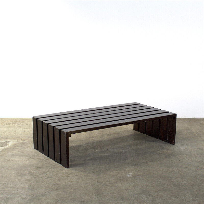 Mid-century bench in wenge wood - 1970s