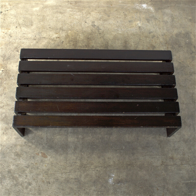 Mid-century bench in wenge wood - 1970s