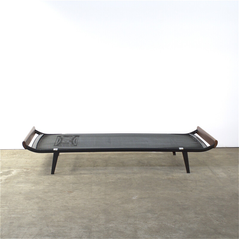 Auping "Cleopatra" daybed in teak and steel, Dick CORDEMEIJER - 1950s 