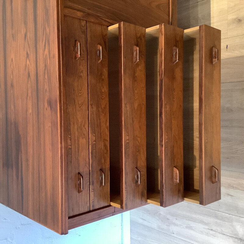 Vintage rosewood sideboard by H. Rosengren Hansen for Brande Mobelindustr, Denmark 1960