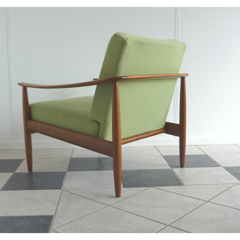 Easy chair in green fabric, Walter KNOLL - 1960s 