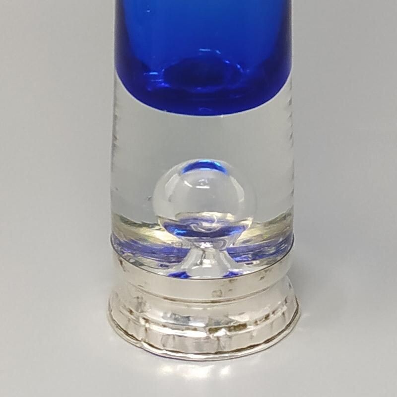 Blaue Vintage-Vase aus Muranoglas, Italien 1960