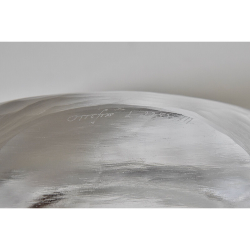 Vintage Vicke Lindstrand Art Glass Bowl by Orrefors, Sweden 1940s