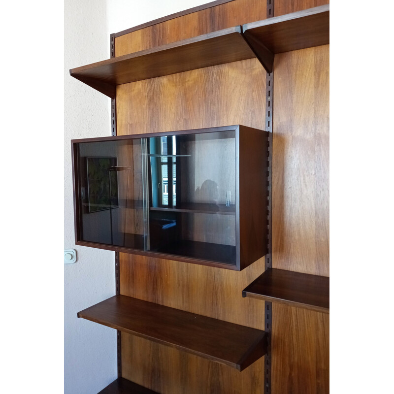 Vintage original wall unit system in rosewood from Kai Kristiansen for FM Mobler