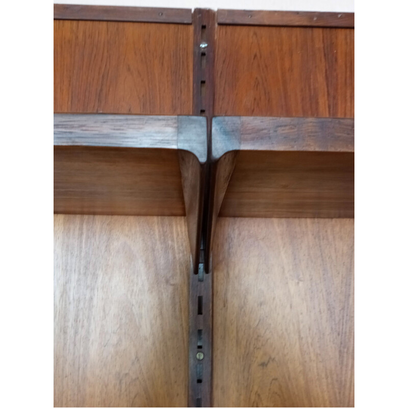 Vintage original wall unit system in rosewood from Kai Kristiansen for FM Mobler