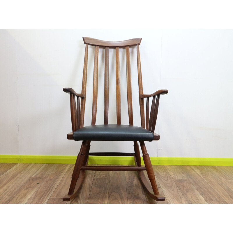 Silla mecedora vintage de Gio Ponti, escandinava