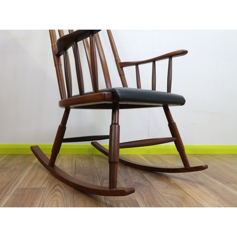 Silla mecedora vintage de Gio Ponti, escandinava