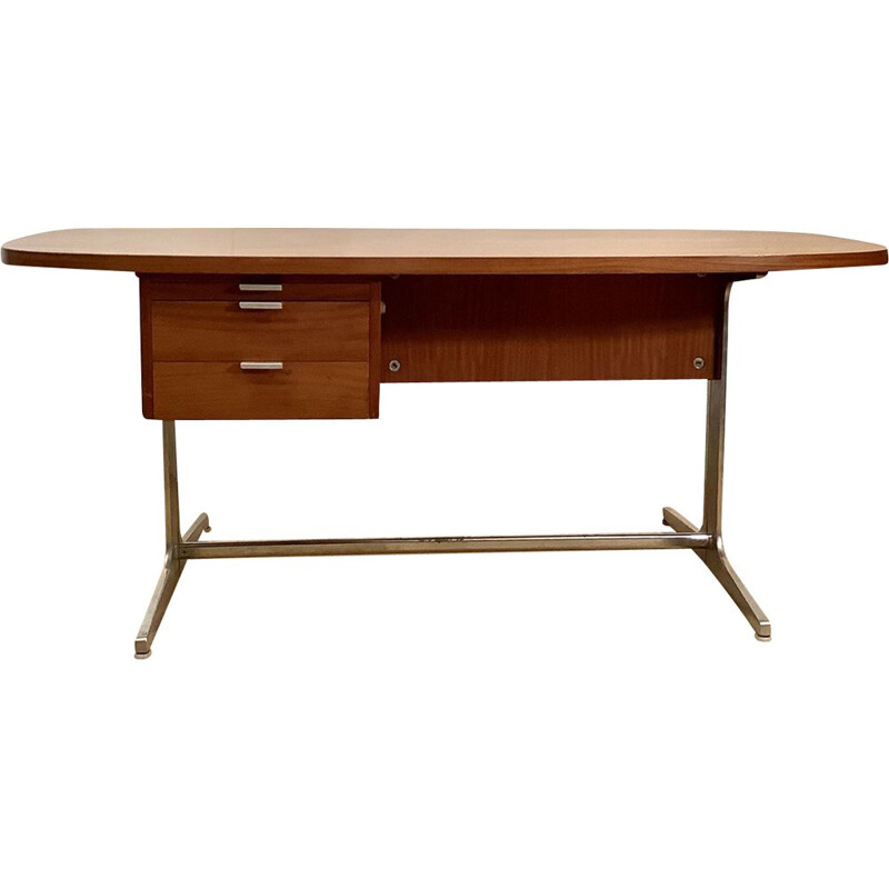 Vintage mahogany desk by George Nelson for Mobilier International, 1970