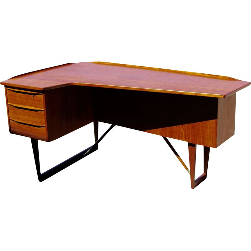 Vintage boomrang desk by Peter Lovig Nielsen 1960