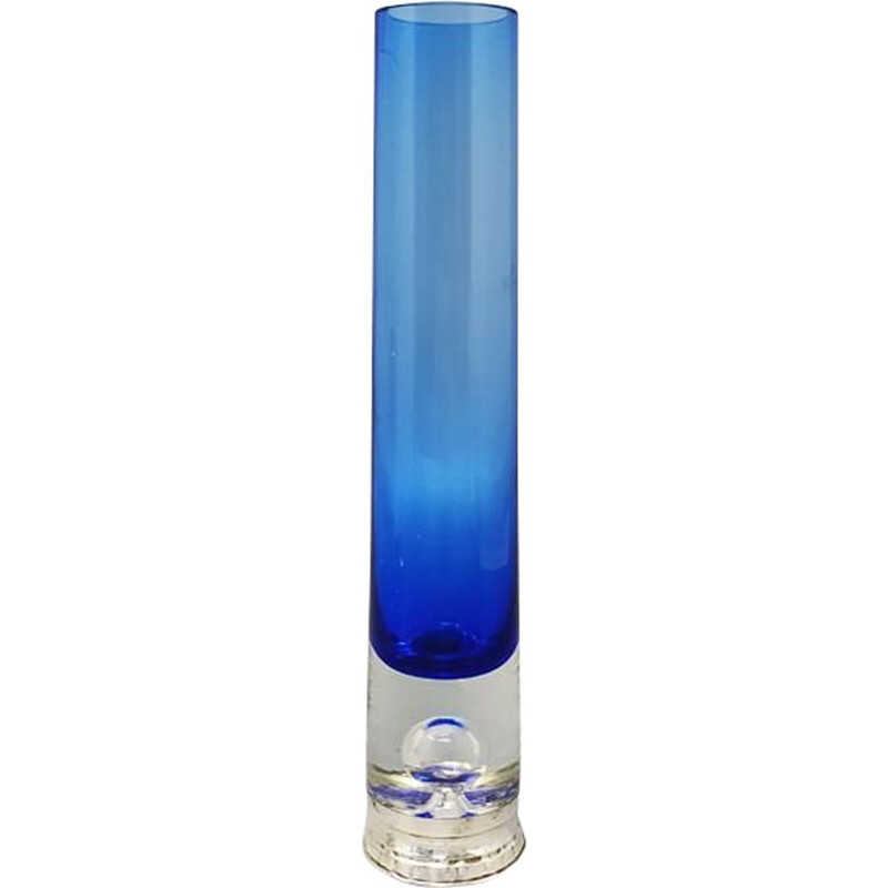 Blaue Vintage-Vase aus Muranoglas, Italien 1960