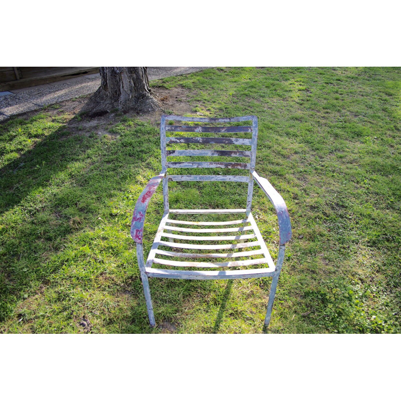 Vintage steel garden furniture, French 1940s