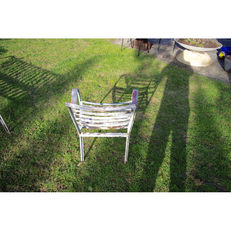 Vintage steel garden furniture, French 1940s