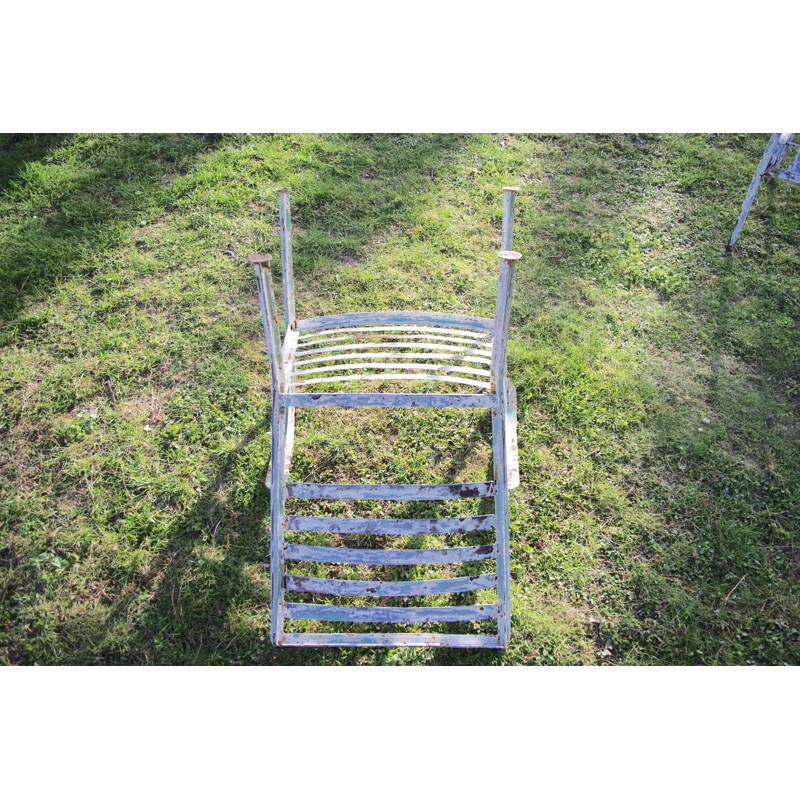 Vintage steel garden furniture, French 1940s