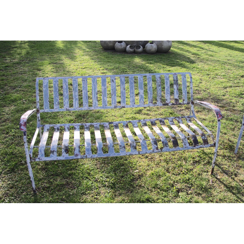 Vintage steel garden furniture, French 1940s